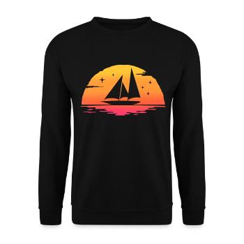 sunrise sailing captain sail t-shirt sailboat - Unisex Sweatshirt - black - Front - Alina (178cm) & Michal (187cm)