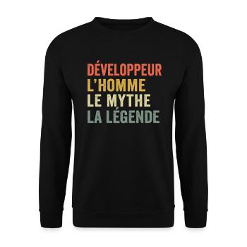 développeur l'homme le mythe la légende - Sweat-shirt Unisexe - noir - Devant - Alina (178cm) & Michal (187cm)