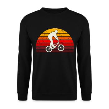 retro bmx - Unisex Sweatshirt - black - Front - Alina (178cm) & Michal (187cm)