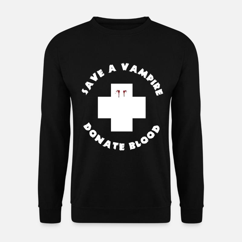 Rette einen Vampir Spooky Halloween Blut spenden - Unisex Pullover - Schwarz