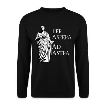 Seneca - Per Aspera Ad Astra - Unisex Pullover - Schwarz - Vorne - Alina (178cm) & Michal (187cm)