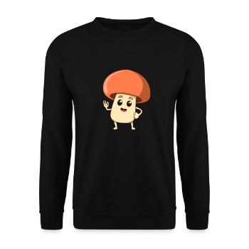 Comic Pilz - Unisex Pullover - Schwarz - Vorne - Alina (178cm) & Michal (187cm)
