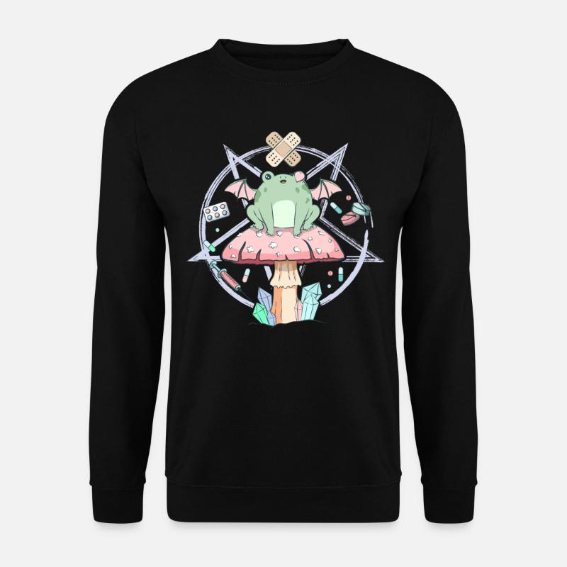 Cottagecore Esthétique Pastel Goth Frog Pentagram - Sweat-shirt Unisexe - noir