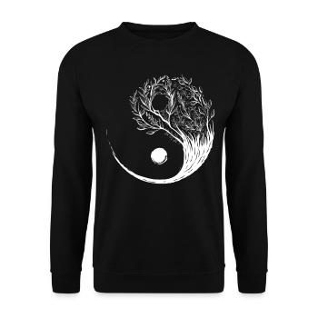 Cottagecore Aesthetic Ying Yang Tai Chi Goblincore - Unisex Pullover - Schwarz - Vorne - Alina (178cm) & Michal (187cm)