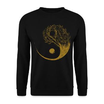 Cottagecore Aesthetic Ying Yang Tai Chi Goblincore - Unisex Pullover - Schwarz - Vorne - Alina (178cm) & Michal (187cm)