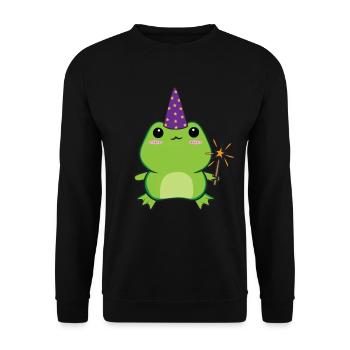 Cottagecore Aesthetic Kawaii Wizard Hat Magic - Unisex Sweatshirt - black - Front - Alina (178cm) & Michal (187cm)