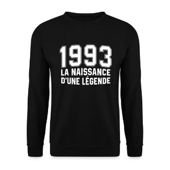 1993 la naissance d'une légende - Sweat-shirt Unisexe - noir - Devant - Alina (178cm) & Michal (187cm)