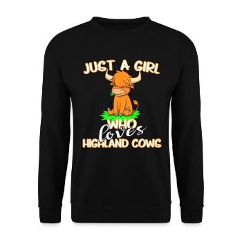 Just A Girl Who Loves Highland Cows - Unisex Sweatshirt - black - Front - Alina (178cm) & Michal (187cm)