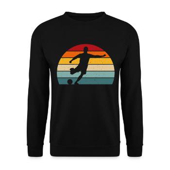 retro Fußball t-Shirt Fußball - Unisex Pullover - Schwarz - Vorne - Alina (178cm) & Michal (187cm)