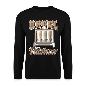 Orgel Flüsterer Orgelspieler Organist Kirchenorgel - Unisex Pullover - Schwarz - Vorne - Alina (178cm) & Michal (187cm)