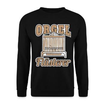 Orgel Orgelspieler Organist Kirchenorgel Flüsterer - Unisex Pullover - Schwarz - Vorne - Alina (178cm) & Michal (187cm)
