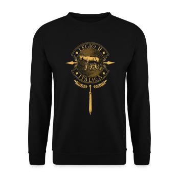 Legio II Italica - Römische Legion - Unisex Pullover - Schwarz - Vorne - Alina (178cm) & Michal (187cm)