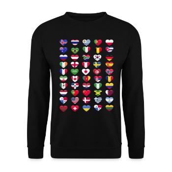 Drapeaux nationaux Drapeaux nationaux Forme du cœur - Sweat-shirt Unisexe - noir - Devant - Alina (178cm) & Michal (187cm)
