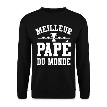 Cadeau Papé Meilleur Papé du Monde - Sweat-shirt Unisexe - noir - Devant - Alina (178cm) & Michal (187cm)