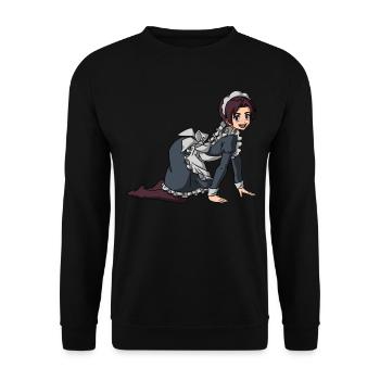 Femboy Maid Anime Boy Aesthetic Crossdressing - Unisex Sweatshirt - black - Front - Alina (178cm) & Michal (187cm)