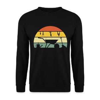 retro gardening t-shirt gardener gardener gardener - Unisex Sweatshirt - black - Front - Alina (178cm) & Michal (187cm)