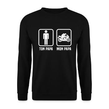 Enfant ton papa mon papa motard papa et fils - Sweat-shirt Unisexe - noir - Devant - Alina (178cm) & Michal (187cm)