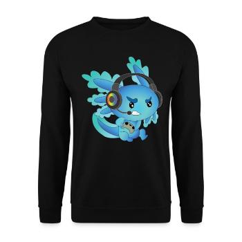 Gaming Axolotl Fan Zocker Geschenk - Unisex Pullover - Schwarz - Vorne - Alina (178cm) & Michal (187cm)
