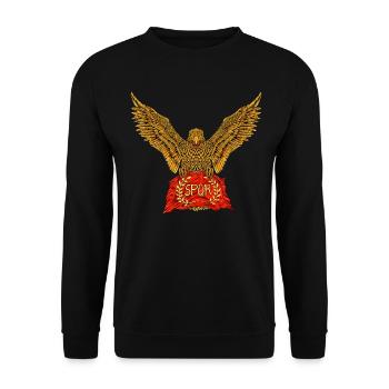 Aigle romain avec drapeau - SPQR - Sweat-shirt Unisexe - noir - Devant - Alina (178cm) & Michal (187cm)