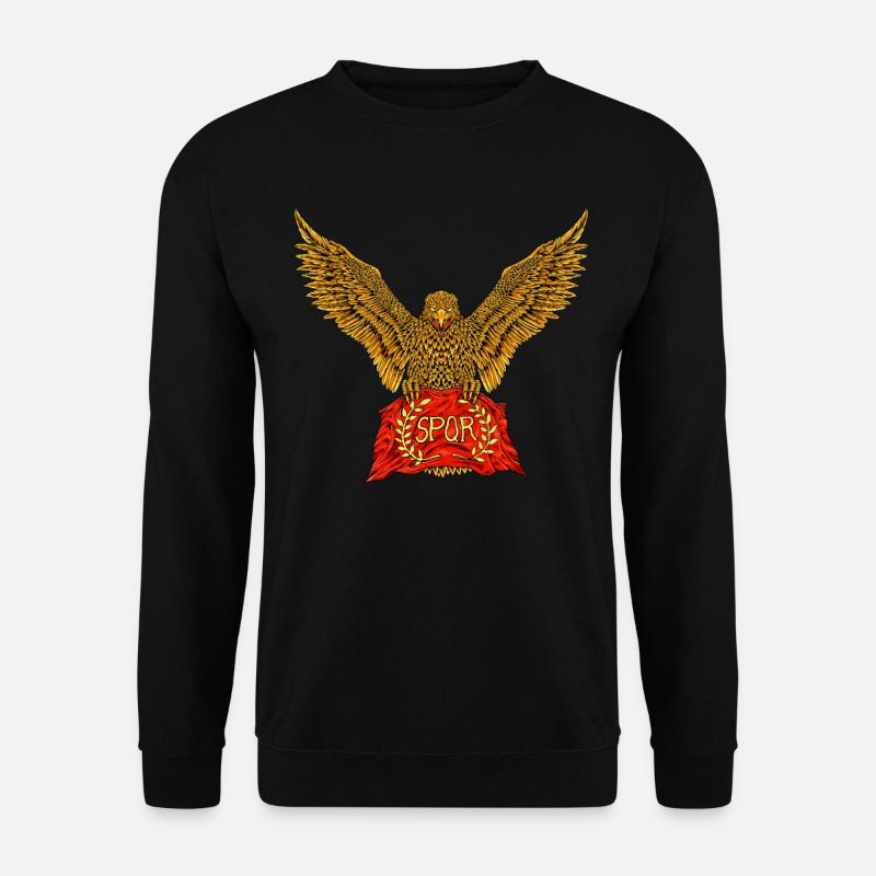 Roman Eagle with Flag - SPQR - Unisex Sweatshirt - black