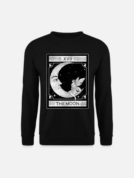 Fairycore Aesthetic Der Mond Fee Tarotkarte - Unisex Pullover - Schwarz
