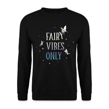 Fairycore Aesthetic Fairy Vibes Only Faecore Fairies - Unisex Sweatshirt - black - Front - Alina (178cm) & Michal (187cm)