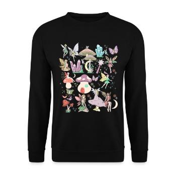 Fairycore Aesthetic Fee Grunge Cottagecore Fairies - Unisex Sweatshirt - black - Front - Alina (178cm) & Michal (187cm)