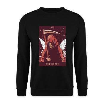 Fairycore Aesthetic The Death Fee Grim Reaper Tarot - Unisex Sweatshirt - black - Front - Alina (178cm) & Michal (187cm)