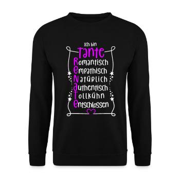 Renate - beste Tante - Unisex Pullover - Schwarz - Vorne - Alina (178cm) & Michal (187cm)