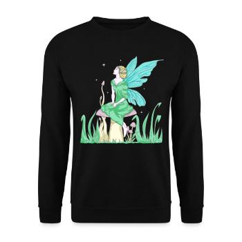 Fairycore Esthétique Elfe Fée sur un champignon - Sweat-shirt Unisexe - noir - Devant - Alina (178cm) & Michal (187cm)