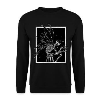 Fairycore Aesthetic Skeleton Fairy Grunge Goth - Unisex Sweatshirt - black - Front - Alina (178cm) & Michal (187cm)