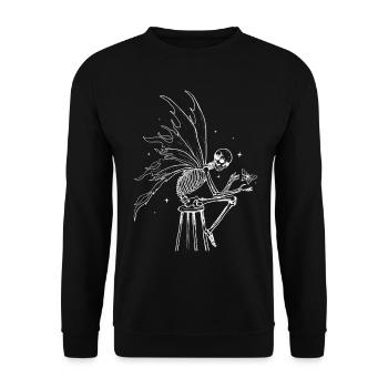 Fairycore Aesthetic Skeleton Fairy Grunge Goth - Unisex Sweatshirt - black - Front - Alina (178cm) & Michal (187cm)