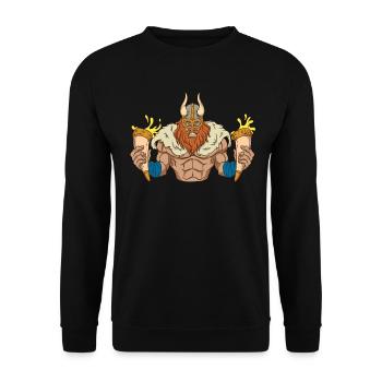 Vikings with drinking horns - Unisex Sweatshirt - black - Front - Alina (178cm) & Michal (187cm)