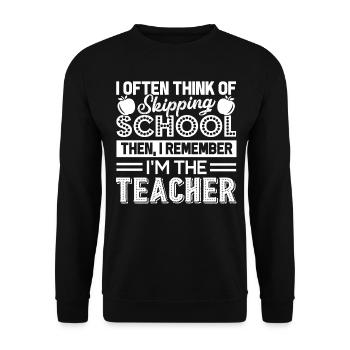 Teacher I'm The Teacher - Unisex Sweatshirt - black - Front - Alina (178cm) & Michal (187cm)