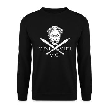 César et les épées - Veni Vidi Vici - Sweat-shirt Unisexe - noir - Devant - Alina (178cm) & Michal (187cm)