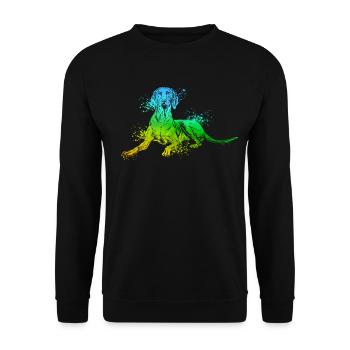 Farbenfroher Magyar Vizsla - Unisex Pullover - Schwarz - Vorne - Alina (178cm) & Michal (187cm)