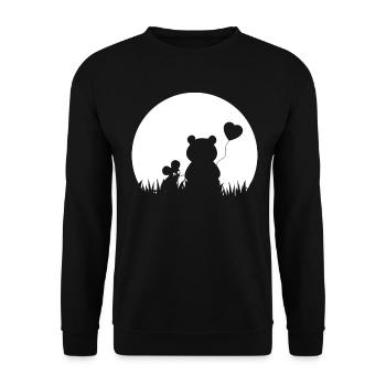 Mouse Bear Heart Valentine's Day - Unisex Sweatshirt - black - Front - Alina (178cm) & Michal (187cm)