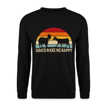 goats make me happy - Unisex Sweatshirt - black - Front - Alina (178cm) & Michal (187cm)