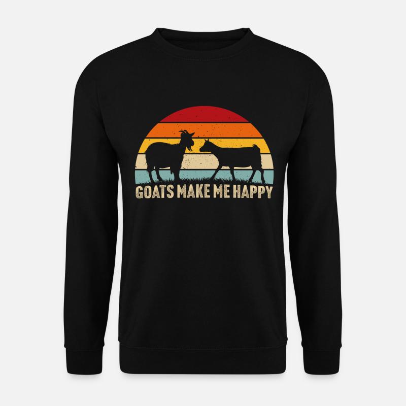 goats make me happy - Unisex Sweatshirt - black