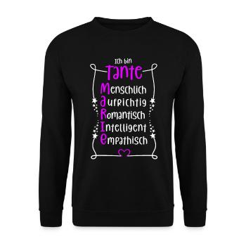 Marie - beste Tante - Unisex Pullover - Schwarz - Vorne - Alina (178cm) & Michal (187cm)