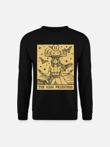 Tarot Card Aesthetic The High Priestess Occult - Unisex Sweatshirt - black