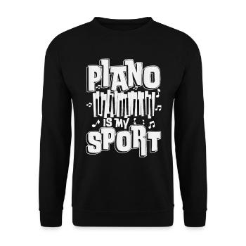 Piano is my sport for a pianist - Unisex Sweatshirt - black - Front - Alina (178cm) & Michal (187cm)