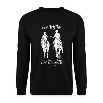 Monter à cheval - maman et fille - Sweat-shirt Unisexe - noir - Devant - Alina (178cm) & Michal (187cm)