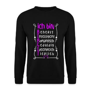 Für den besten Menschen - Ich bin Birgit - Unisex Pullover - Schwarz - Vorne - Alina (178cm) & Michal (187cm)