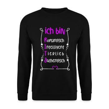 Für den besten Menschen - Ich bin Rita - Unisex Pullover - Schwarz - Vorne - Alina (178cm) & Michal (187cm)