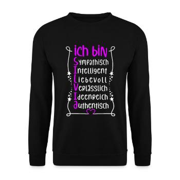 Für den besten Menschen - Ich bin Silvia - Unisex Pullover - Schwarz - Vorne - Alina (178cm) & Michal (187cm)