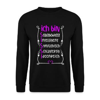 Für den besten Menschen - Ich bin Sissi - Unisex Pullover - Schwarz - Vorne - Alina (178cm) & Michal (187cm)