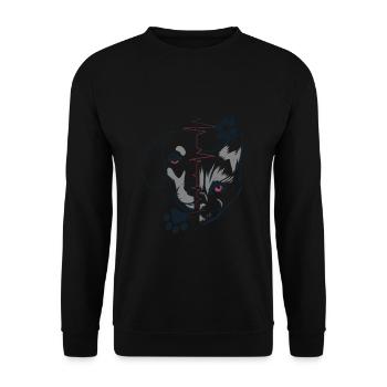 Dog and cat friends - Unisex Sweatshirt - black - Front - Alina (178cm) & Michal (187cm)