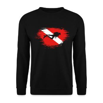 Scuba Diving Diver Down Flag - Unisex Sweatshirt - black - Front - Alina (178cm) & Michal (187cm)