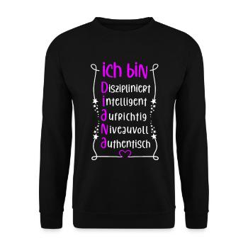 Für den besten Menschen - Ich bin Diana - Unisex Pullover - Schwarz - Vorne - Alina (178cm) & Michal (187cm)